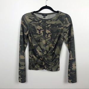 DREW Camo Twist-Front Top